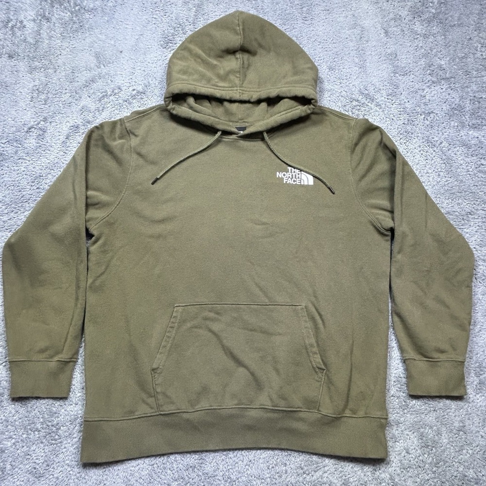 The North Face Hoodie Men's XL Army Green Pullover Box NSE Grunge Outdoor EUC